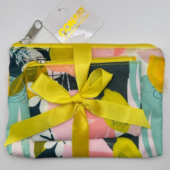 Conair Handbags - Conair Cosmetic Bag 2-Piece Set Tropical Lemon